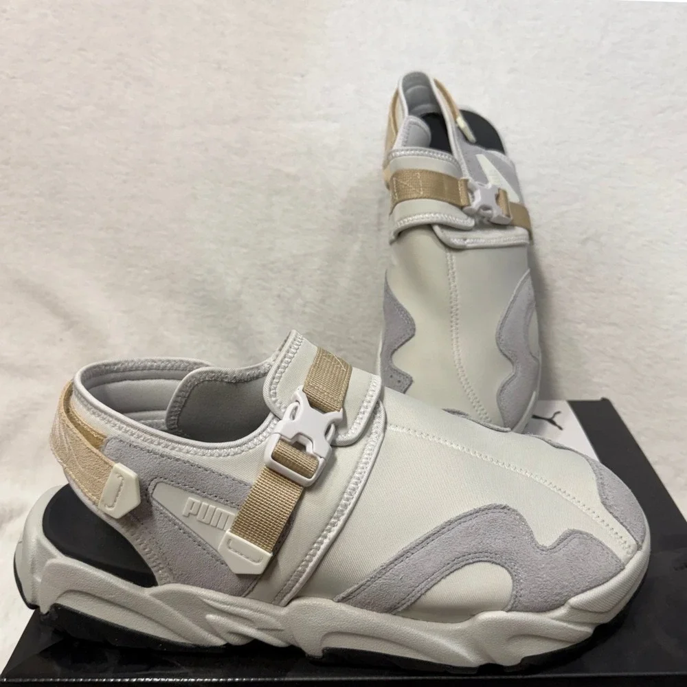NIB Puma 13 Trinomic Sandal Harbor‎ Mist Grey Retro Luxury Athleisure Streetwear